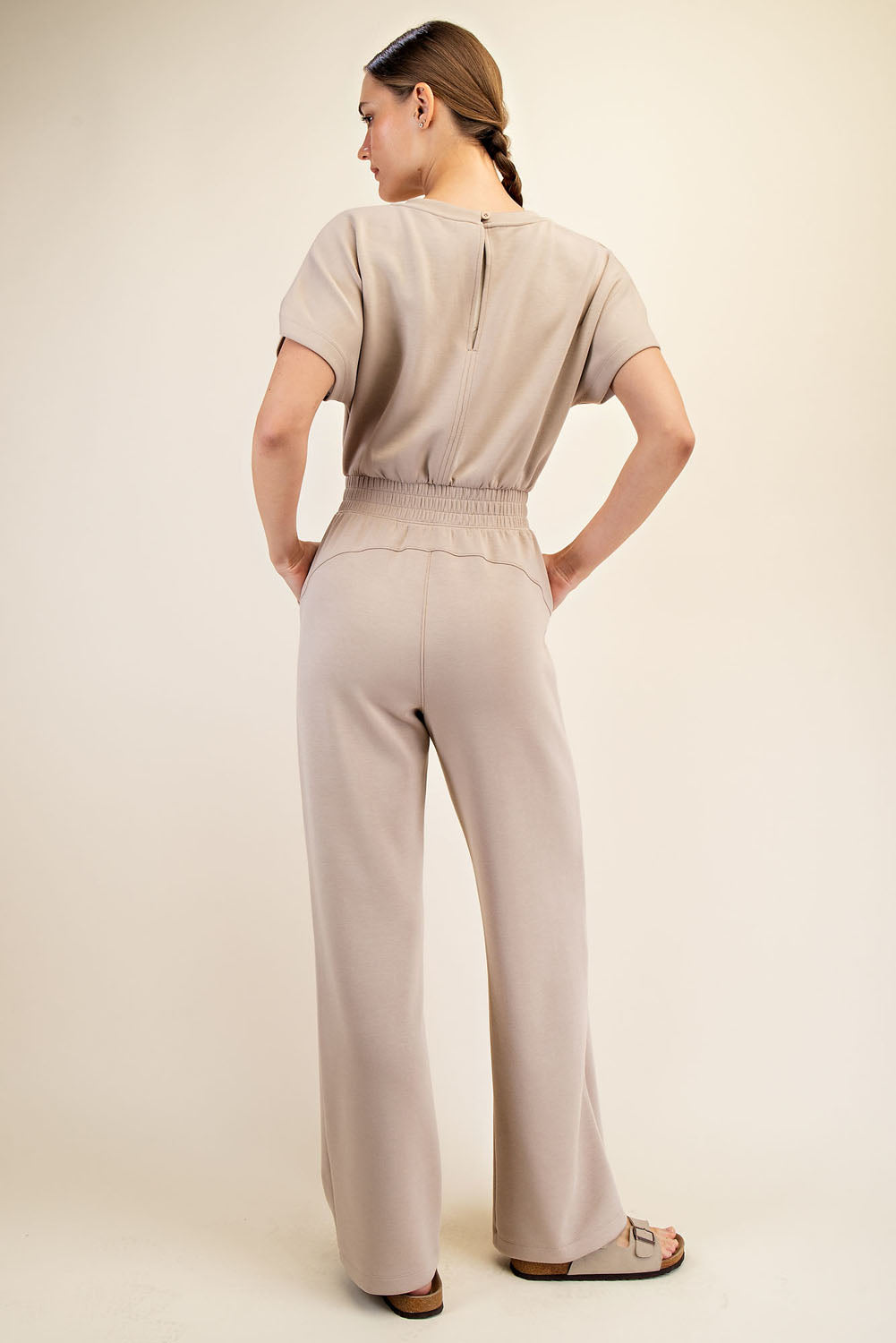 Luxe Bloom Jumpsuit - Taupe