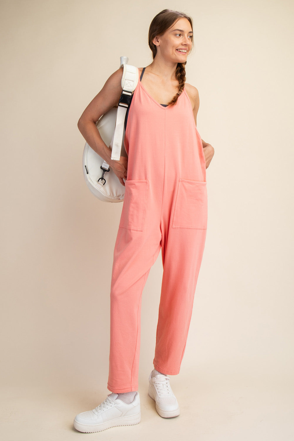Easy Breeze Jumpsuit - Peach
