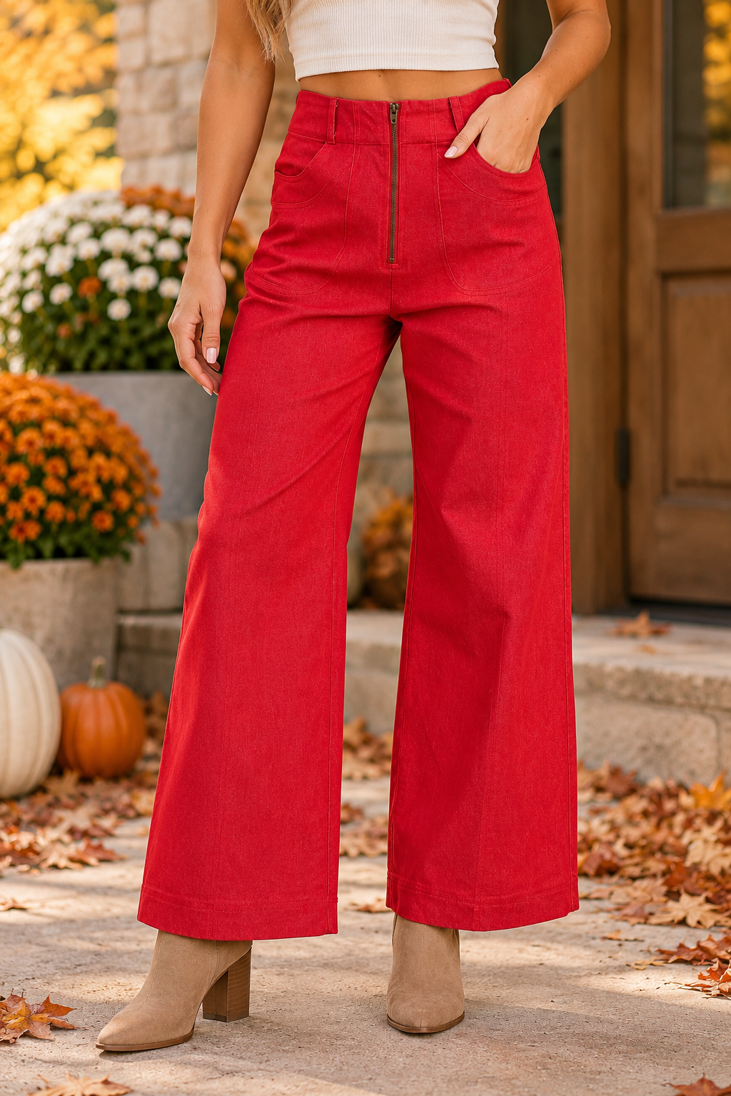 Red Hot Wide Leg Pants