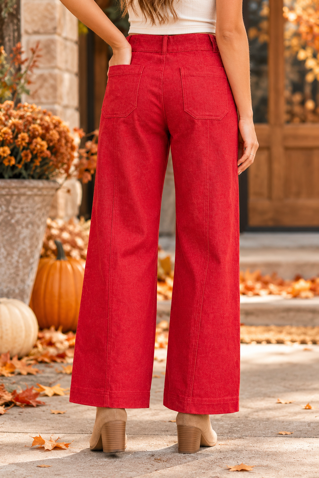 Red Hot Wide Leg Pants