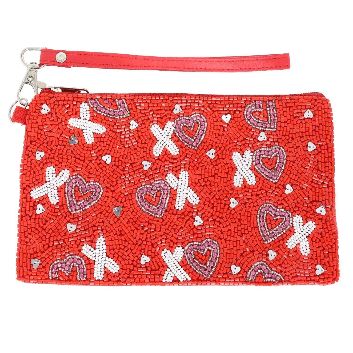 "XOXO" (Red) V-Day Beaded Pouch