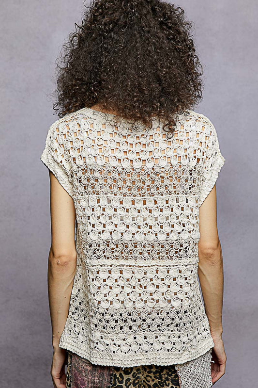 POL The Meadow Crochet Top - Natural