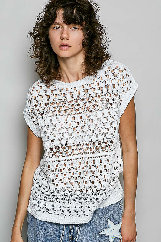 POL The Meadow Crochet Top - Off White