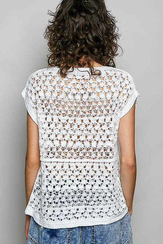 POL The Meadow Crochet Top - Off White