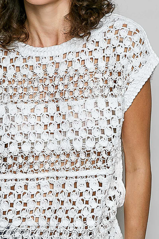 POL The Meadow Crochet Top - Off White