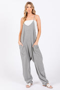The Willow Mineral Wash Jumpsuit - Gray