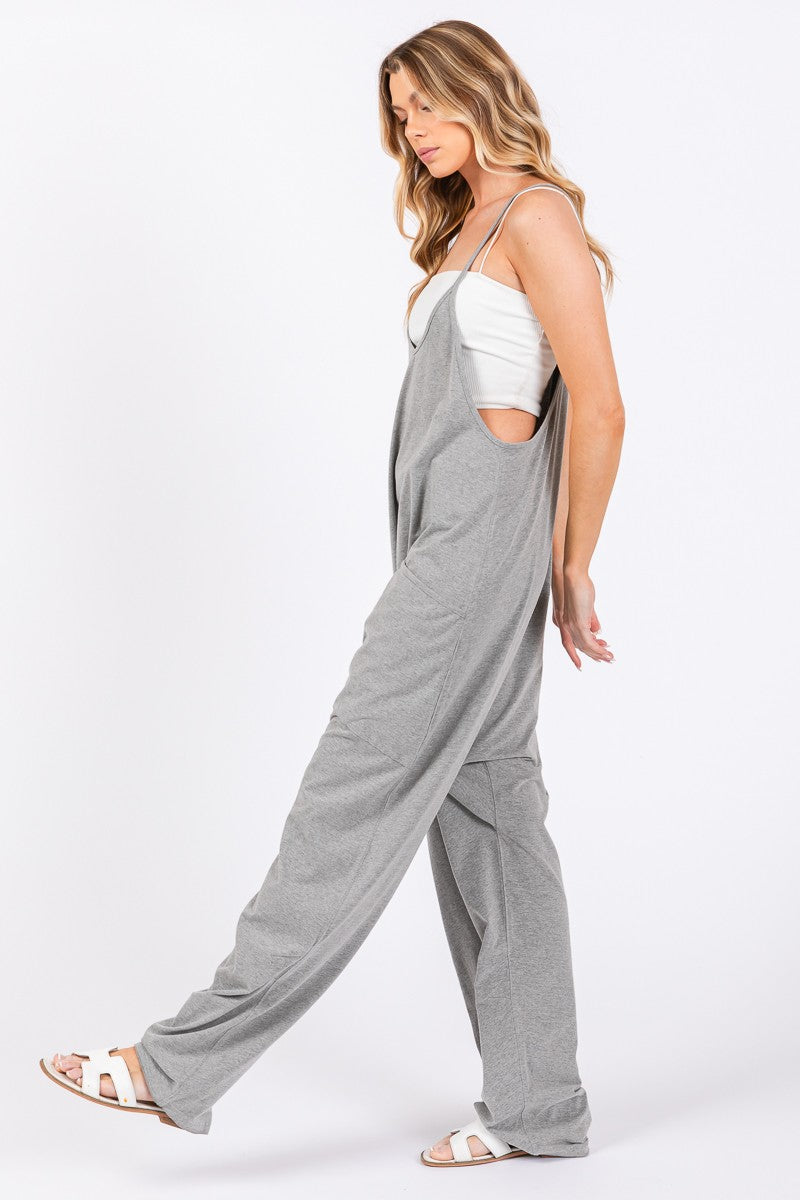 The Willow Mineral Wash Jumpsuit - Gray