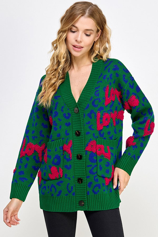 Love & Animal Print Cardigan