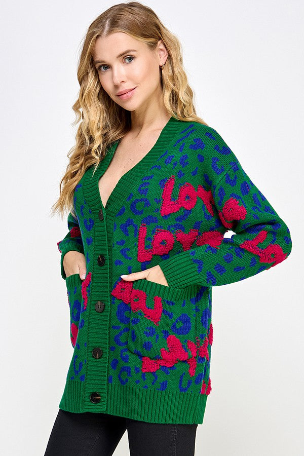 Love & Animal Print Cardigan