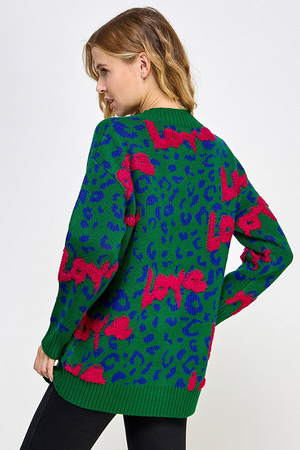 Love & Animal Print Cardigan