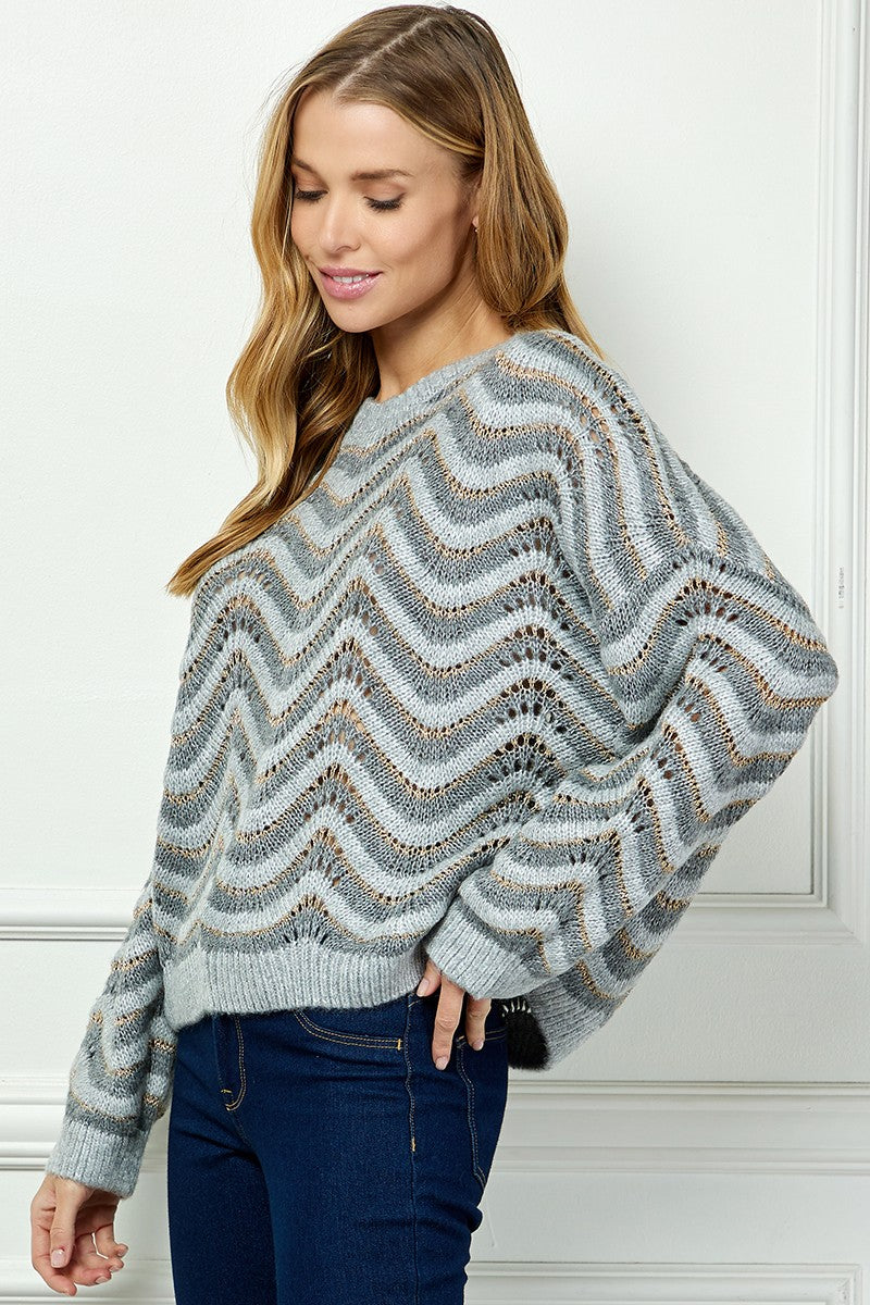 Wavy Striped Sweater