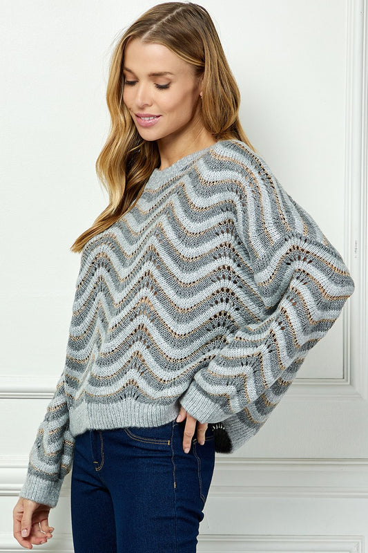 Wavy Striped Sweater