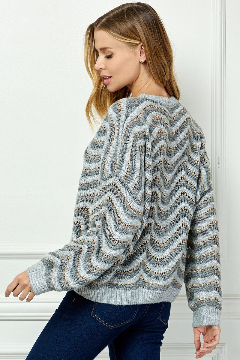 Wavy Striped Sweater