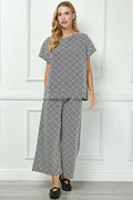 The Easy Days Short Sleeve Textured Set - Black