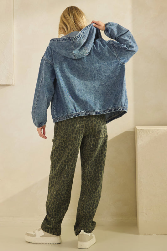 Vintage Wash Denim Hoodie