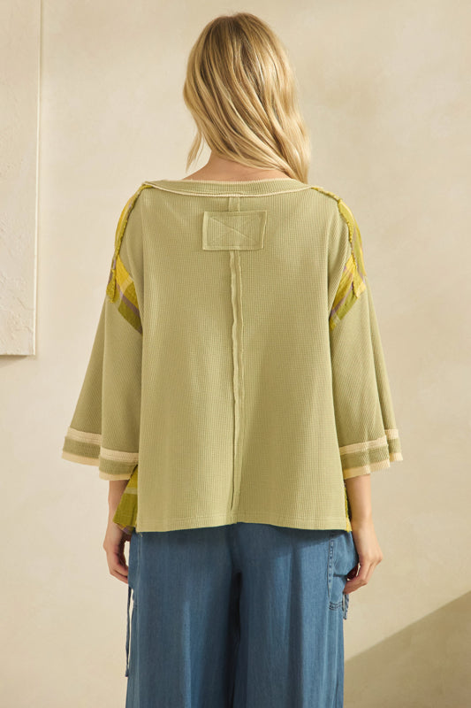 Waffle Knit Floral Top