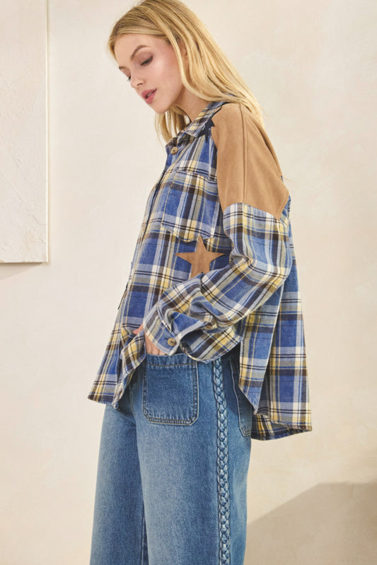 Star Patchwork Flannel Shirt
