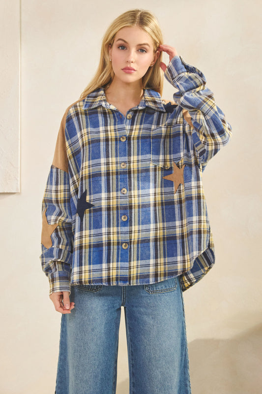 Star Patchwork Flannel Shirt