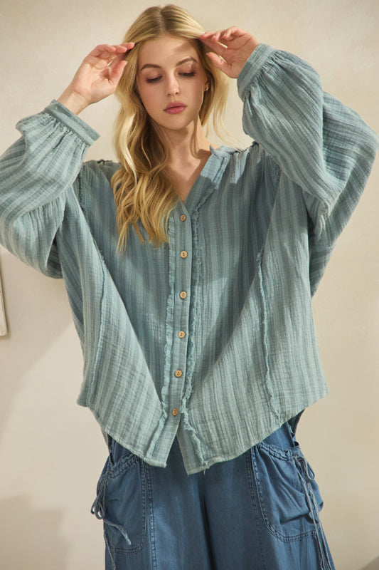 Gauzed Button Up