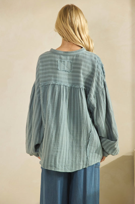 Gauzed Button Up