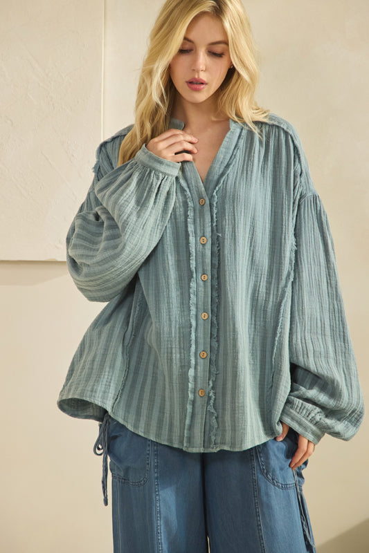 Gauzed Button Up