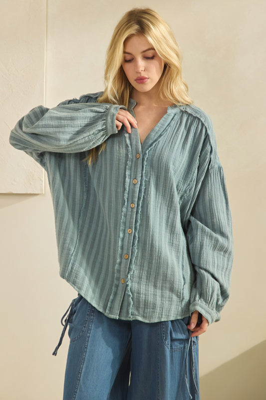 Gauzed Button Up