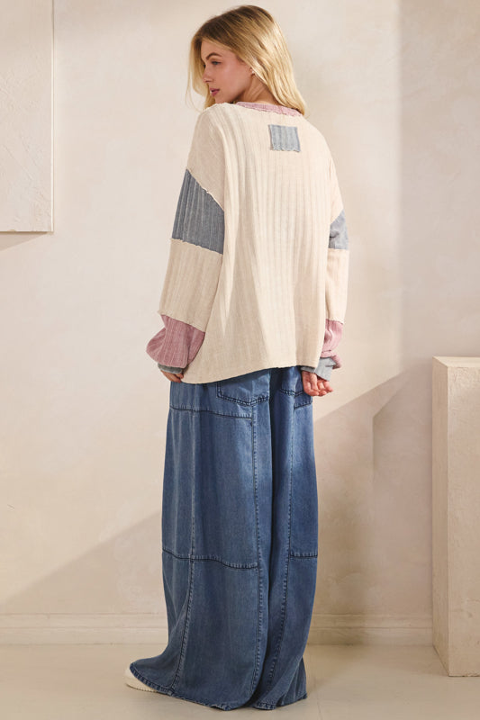Colorblock Henley Top
