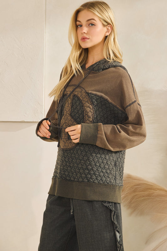 Peace Quilted Hoodie