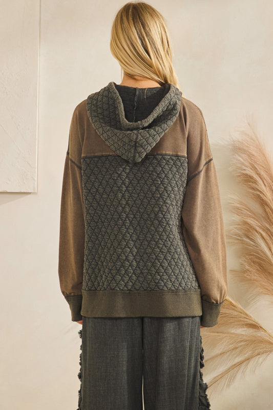 Peace Quilted Hoodie