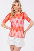 Floral Lace Top - Red