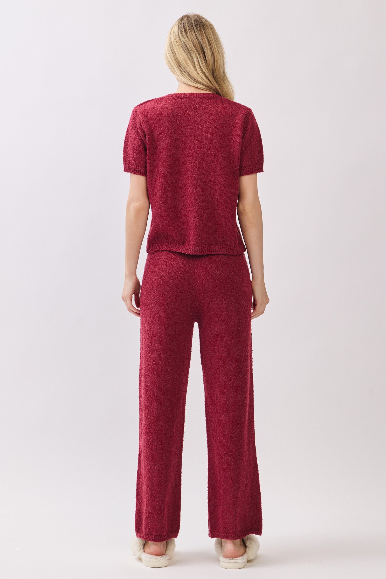 Cozy Knit Sweater Set - Burgundy