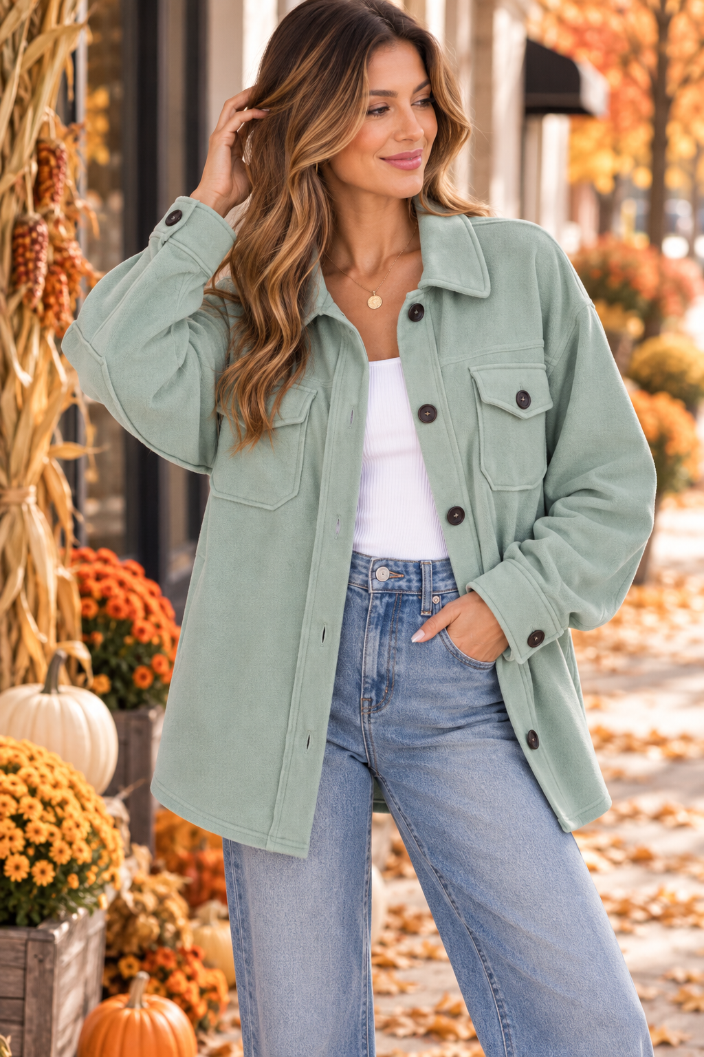 Sage Harvest Shacket