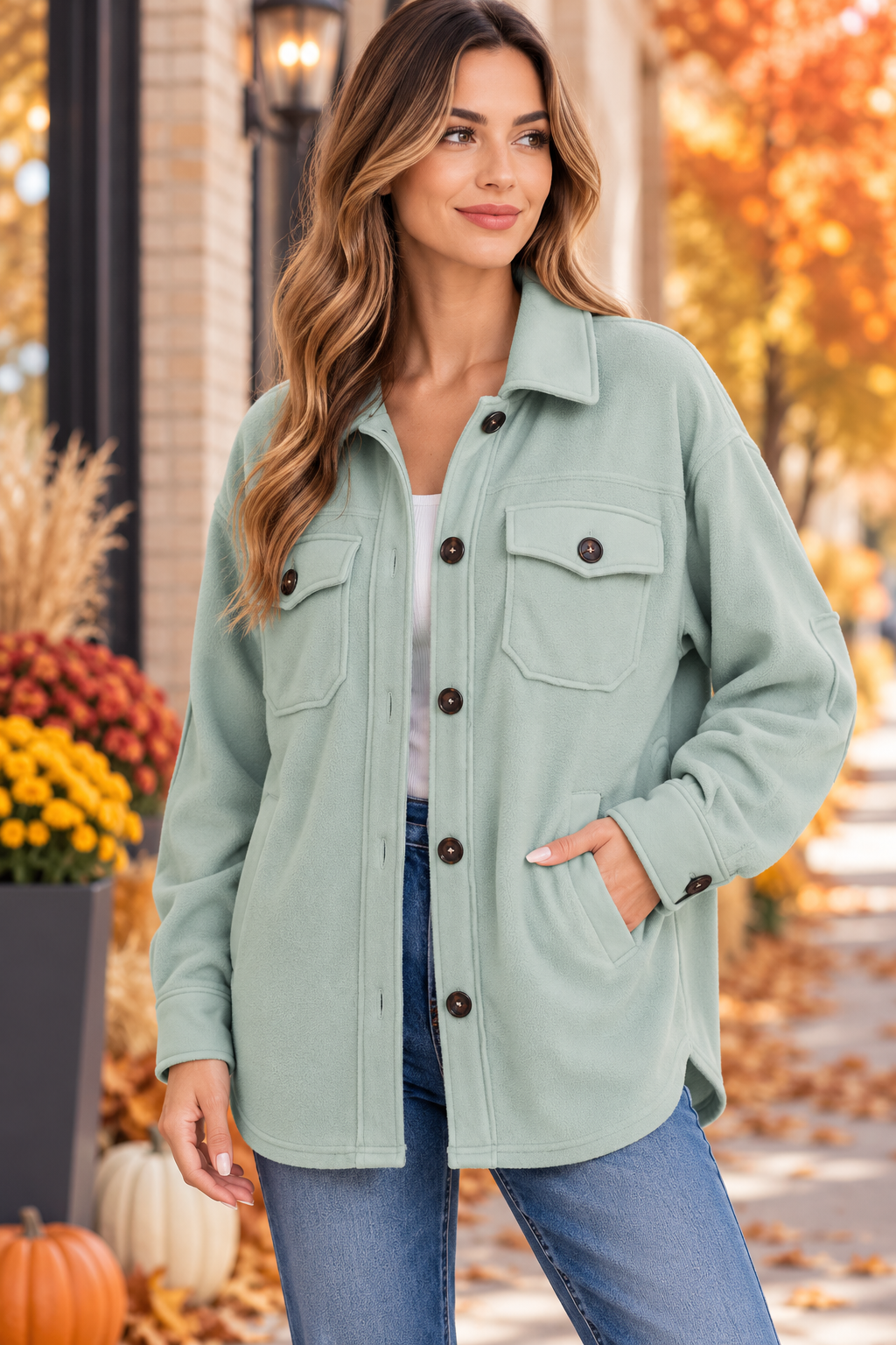 Sage Harvest Shacket