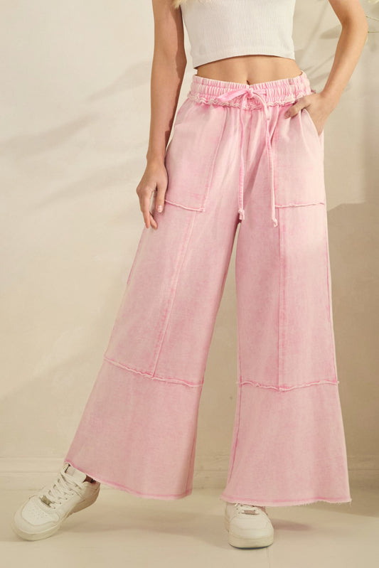 Mineral Wash Wide Leg Pants