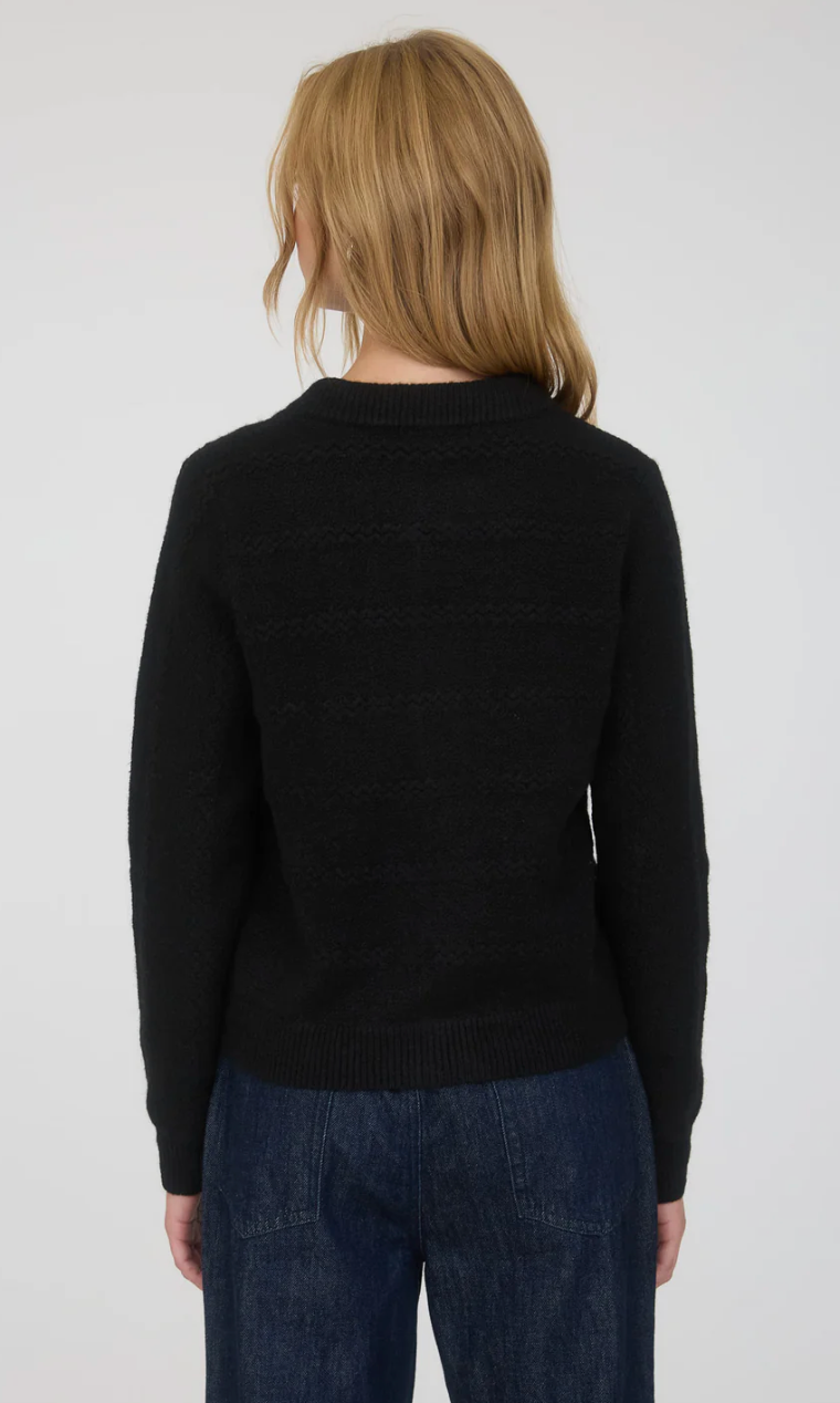 Scarf Neck Cardigan - Black