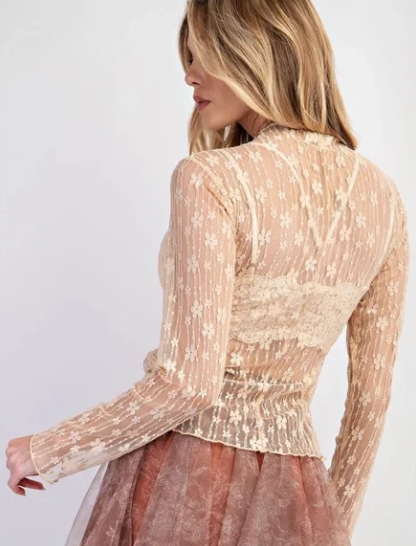 Easel Lace Sheer Top