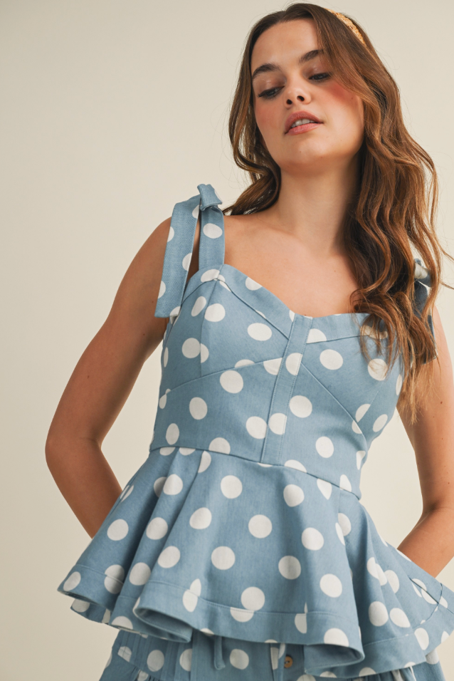 Dotty Darling Peplum Top