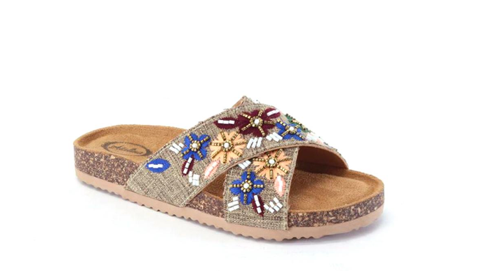 Boho Luxe Beaded Slide Sandal