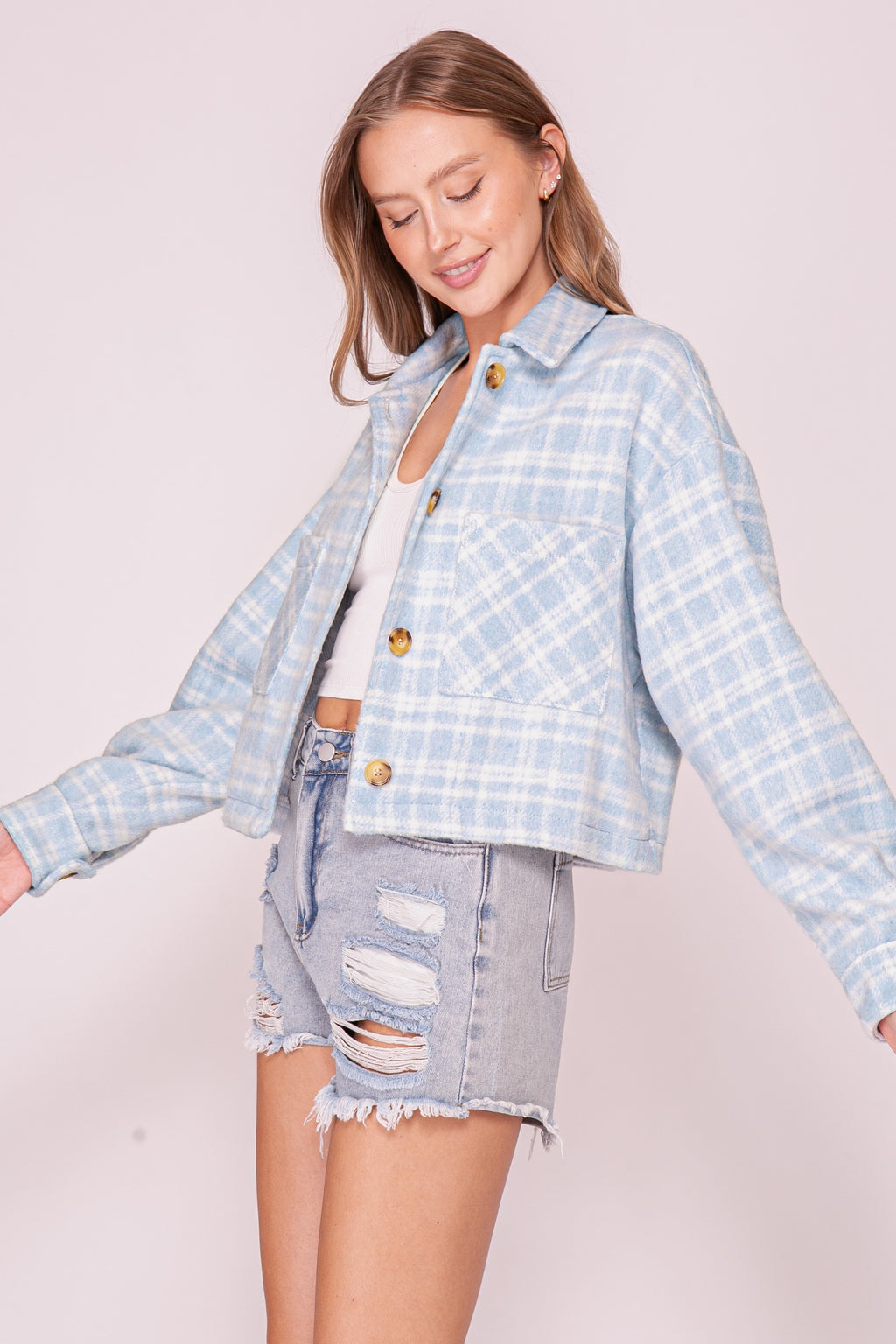 Plaid Button Down Shacket