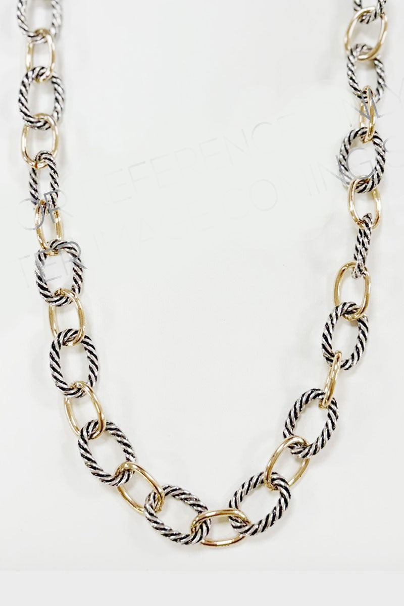 Two-Tone Classic Rope Chain Necklace