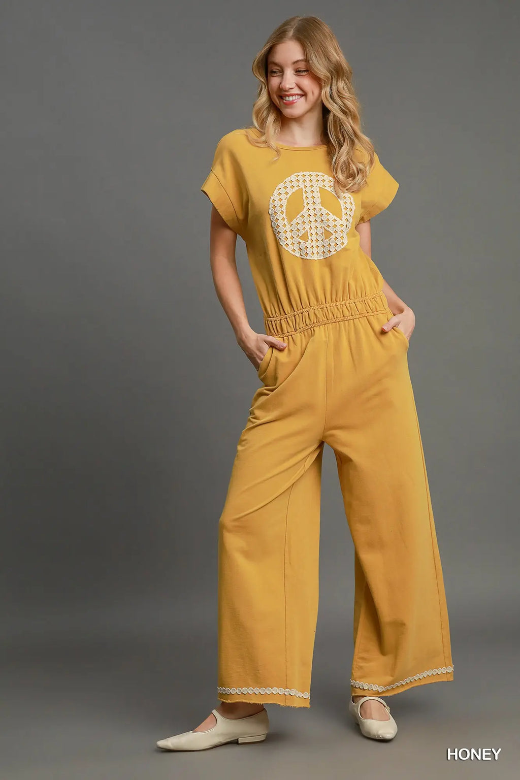 Mineral Wash Jumpsuit - Mustard