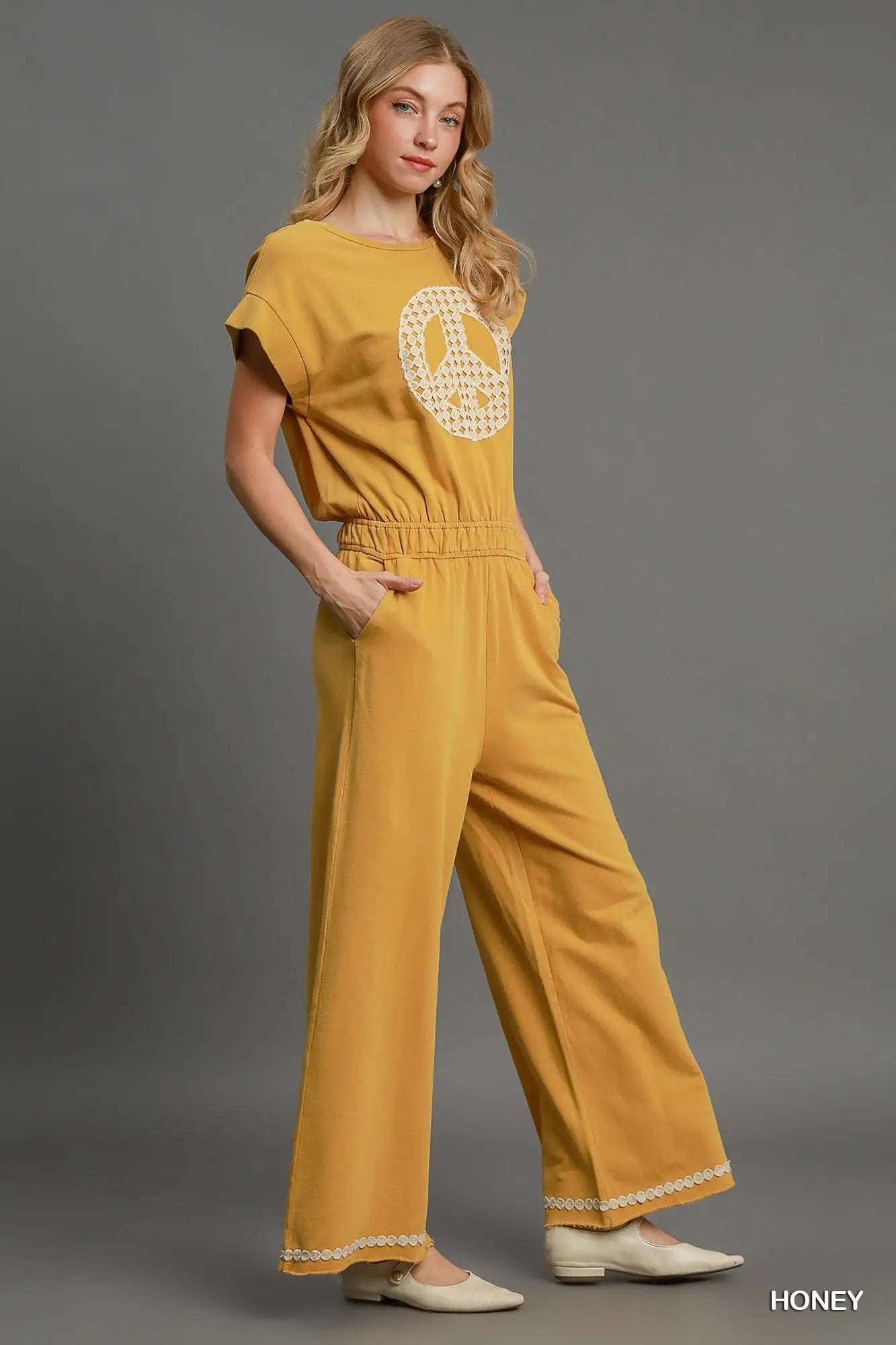 Mineral Wash Jumpsuit - Mustard