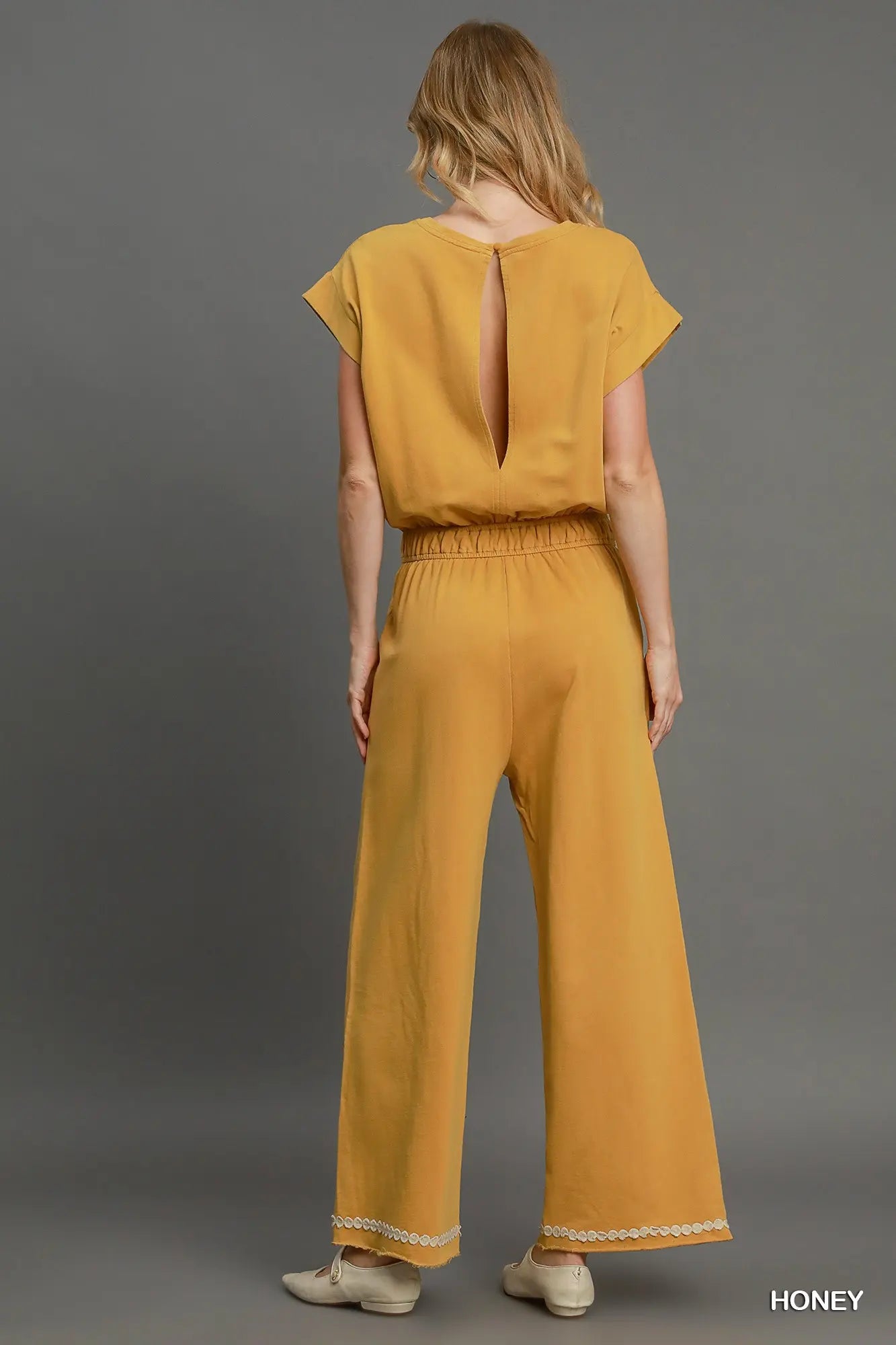 Mineral Wash Jumpsuit - Mustard