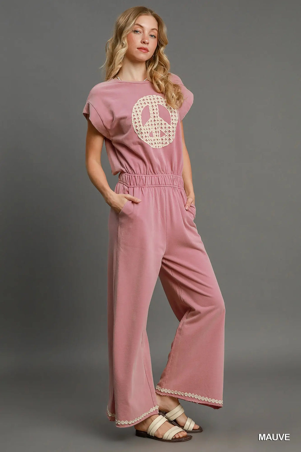 Mineral Wash Jumpsuit - Pink