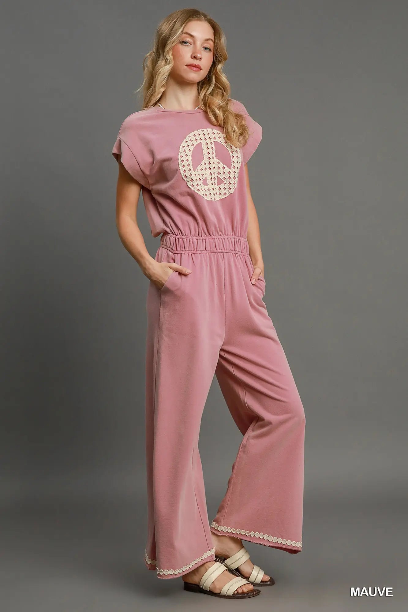 Mineral Wash Jumpsuit - Pink
