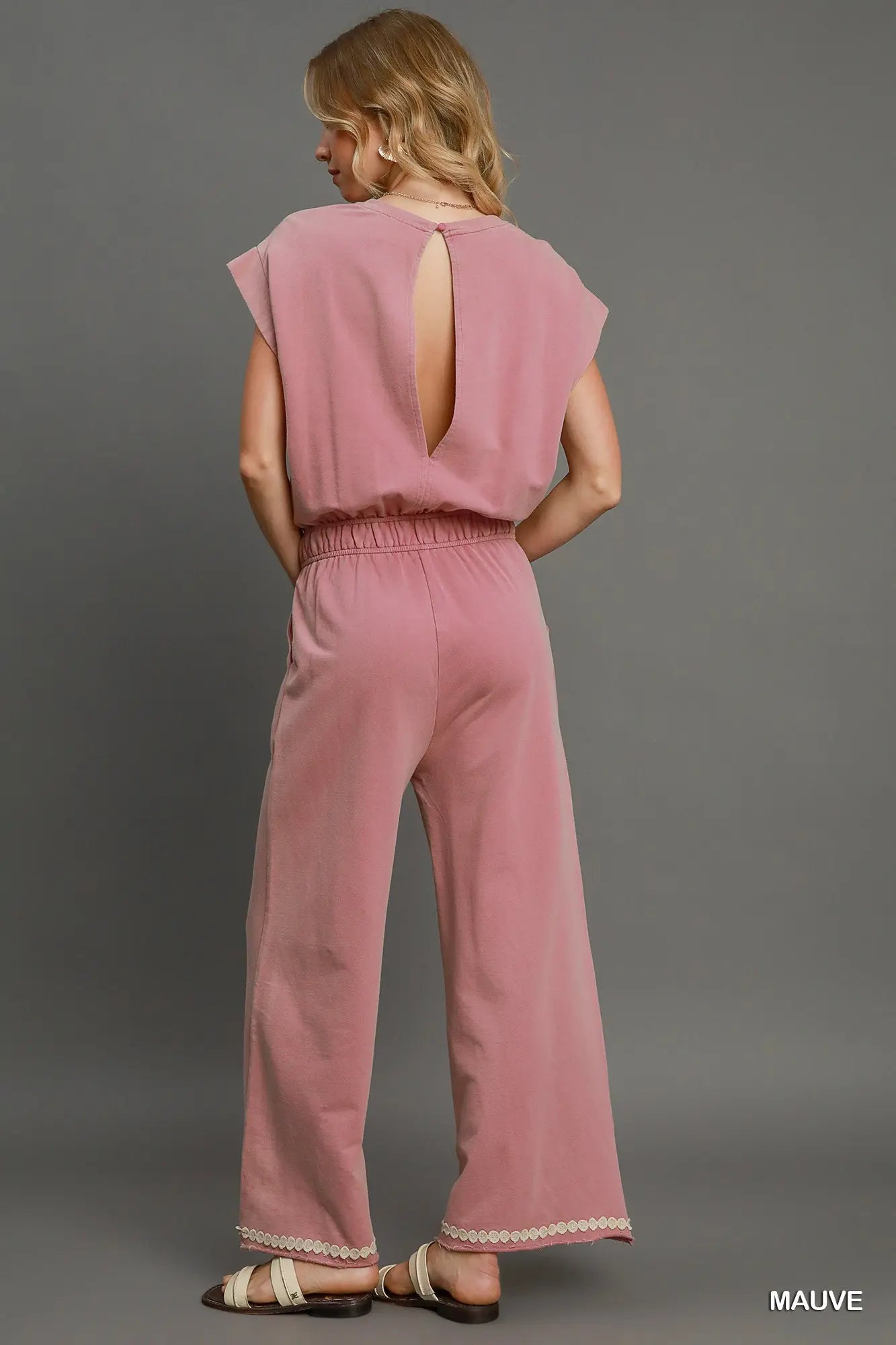 Mineral Wash Jumpsuit - Pink