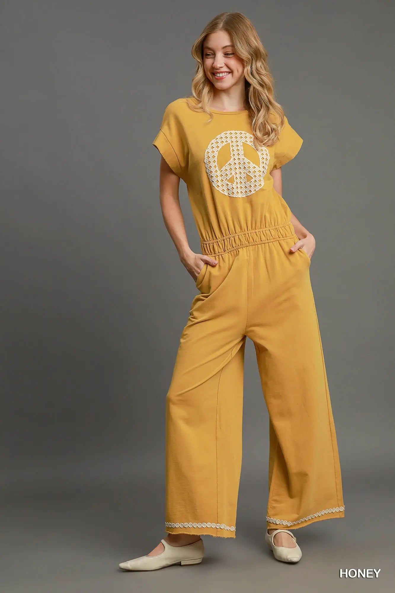Mineral Wash Jumpsuit - Mustard
