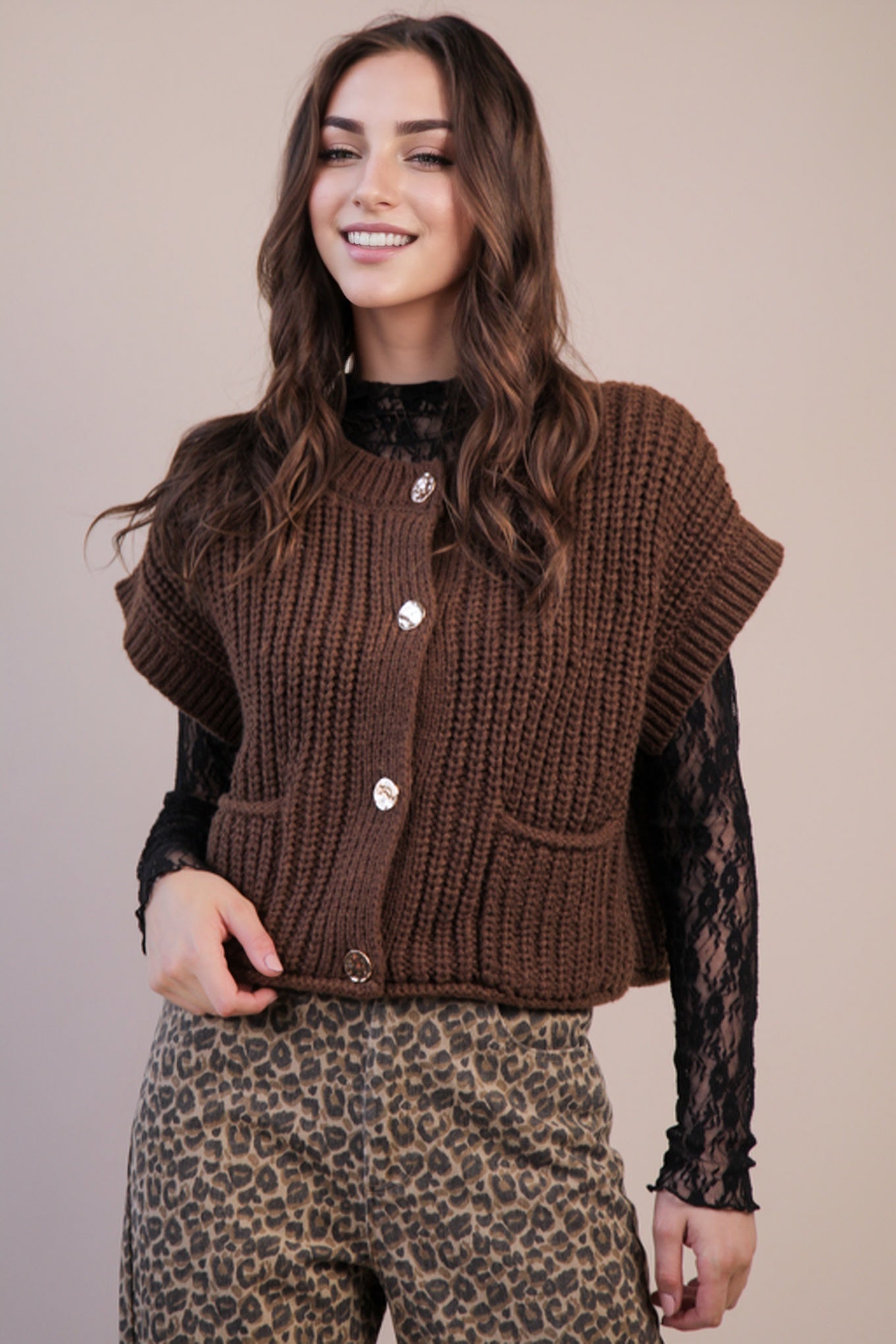 Gold Button Knit Sweater