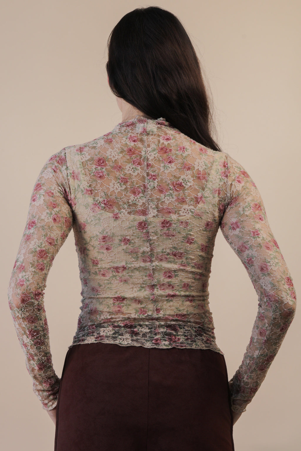 Sheer Mesh Floral Top