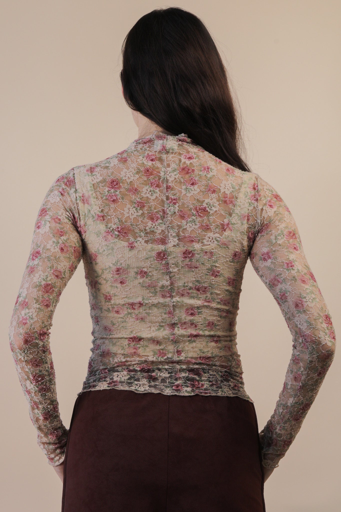 Sheer Mesh Floral Top